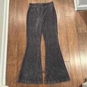 Aerie groove on velour high waisted flare pants